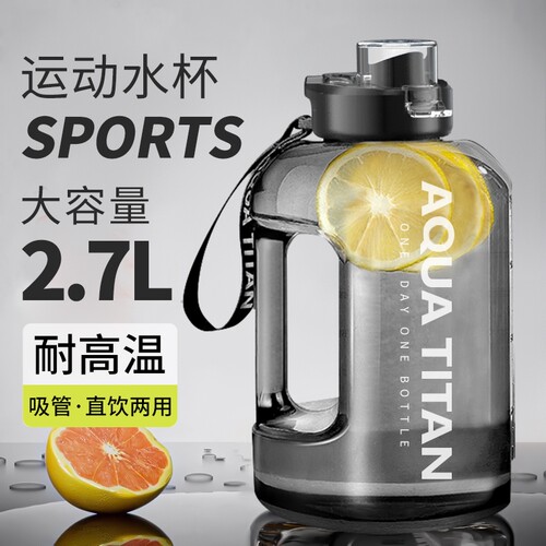 大容量水杯吨吨桶男士运动水壶学生便携吸管大肚杯太空杯开水可装