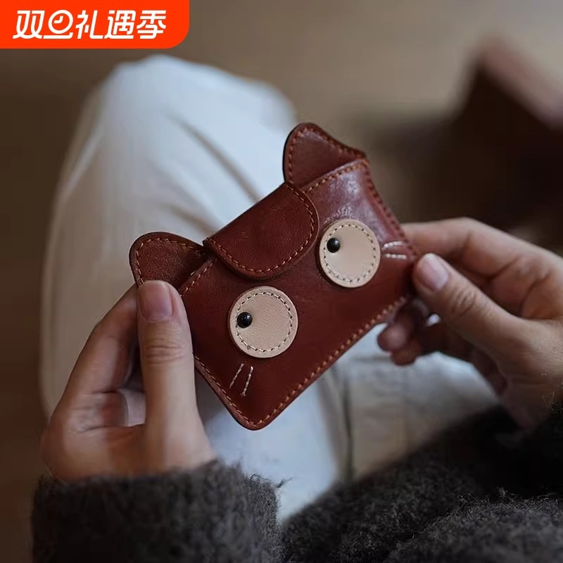 女士零钱包多功能卡包可爱猫咪时尚耳机硬币迷你超薄小卡包证件