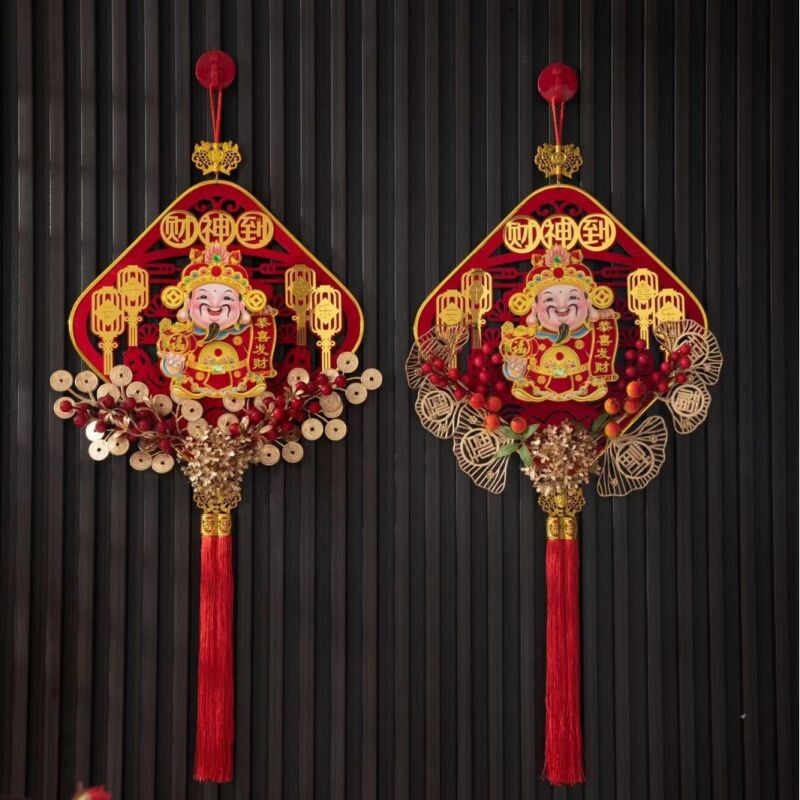 2026马年新款方形电动摇头财神挂件装饰春节喜庆招财装饰摆件