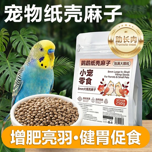 助长肉鹦鹉纸壳火麻子麻籽鸟粮零食虎皮牡丹玄凤小太阳专用粮文鸟