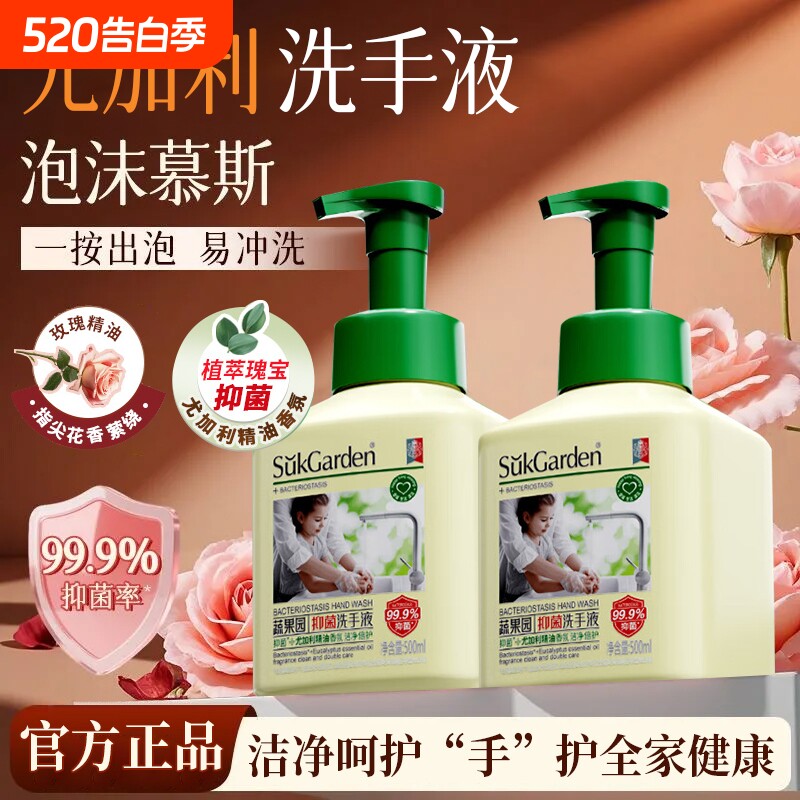 蔬果园抑菌泡泡洗手液泡沫型儿童家用按压式香氛正品氨基酸精油
