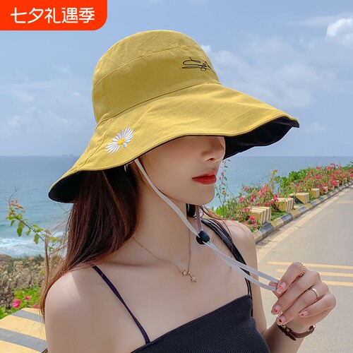 夏季大檐双面渔夫帽女防紫外线