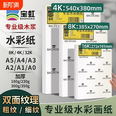 宝虹学院级棉浆水彩纸全开对开