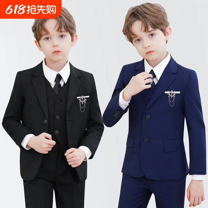 儿童西装套装帅气英伦风花童礼服男童小西服中大童男孩钢琴演出服