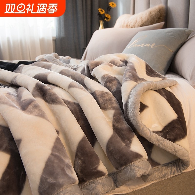 拉舍尔毛毯冬季加厚盖毯单人午睡毯子宿舍学生珊瑚法兰绒被床上用