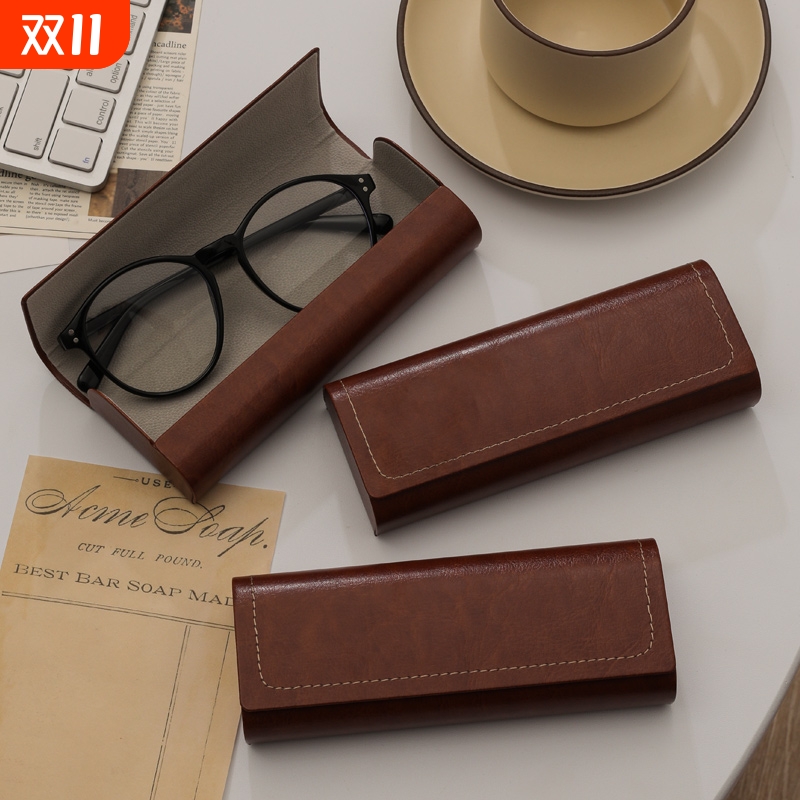 轻巧眼镜盒便携女简约太阳墨镜盒文艺日系复古纯色眼镜防摔收纳盒