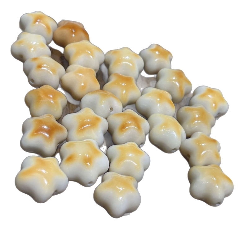 新品炭烤象牙果星星diy手工编织手绳项链文玩佛珠手串配饰品隔珠