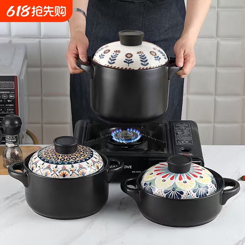砂锅炖锅煲汤家用燃气煤气灶煲仔饭瓦煲陶瓷锅大沙锅汤煲汤锅