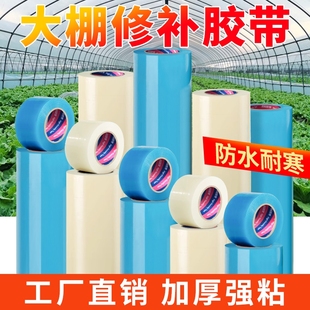 大棚膜修补专用胶带加厚防冻耐高温塑料布补膜胶纸pe农用蓝色大棚修复补洞强力抗老化胶布批发破损防水粘贴
