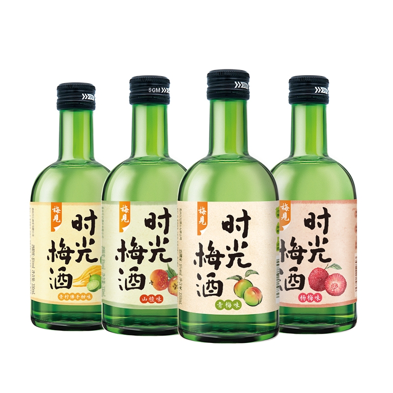 梅见时光梅青梅酒330ml低度酸甜果香梅子酒微醺多口味果酒组合