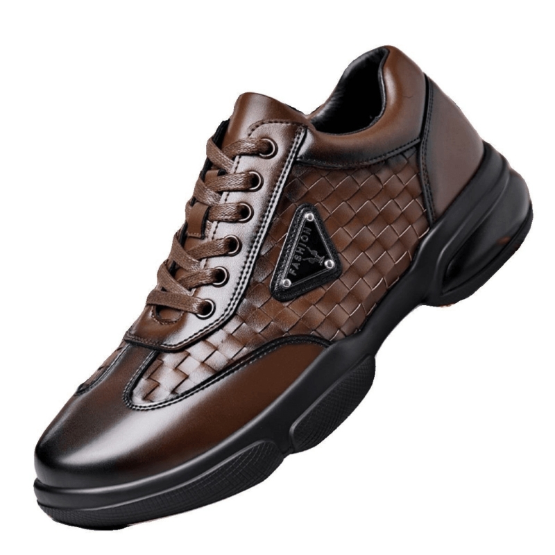 品牌断码休闲鞋男学生春季新款编织时尚男鞋男士软底透气系带圆头