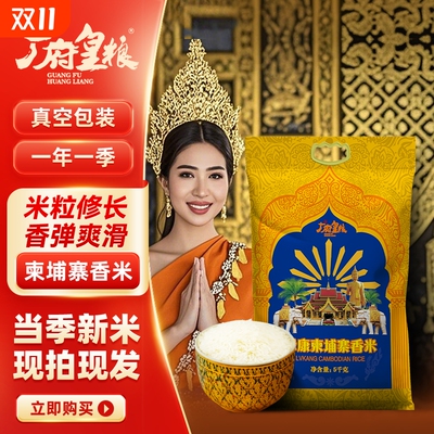 广府皇粮柬埔寨香米5kg/袋   当季新米 10斤家庭装 煲仔饭米 新