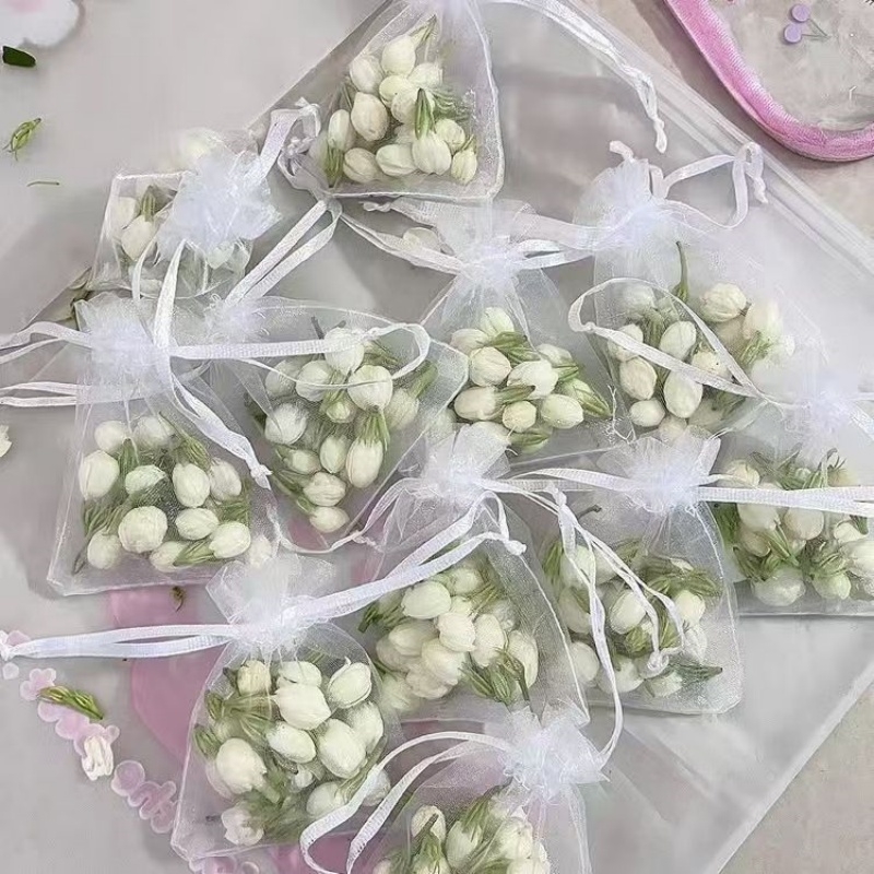 茉莉花网纱袋束口袋透气花瓣香包袋抽绳礼品袋喜糖伴手礼包装袋
