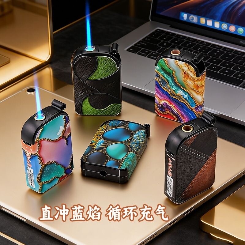 金属防风蓝焰直冲创意打火机充气个性家用商超便利店批发火机50支