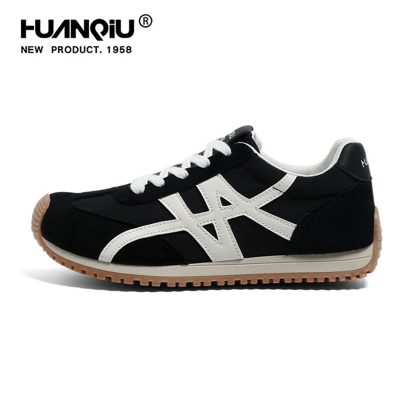 环球黑色德训鞋女款2025秋季新款超火厚底内增高阿甘鞋休闲运动鞋