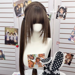 【066 芝芝猫】超长厚鬓角长直发75cm精修鬓角双马尾可扎好发出