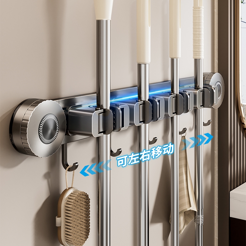 拖把架免打孔拖把夹拖把挂钩挂架神器壁挂吸盘固定上墙单个承重