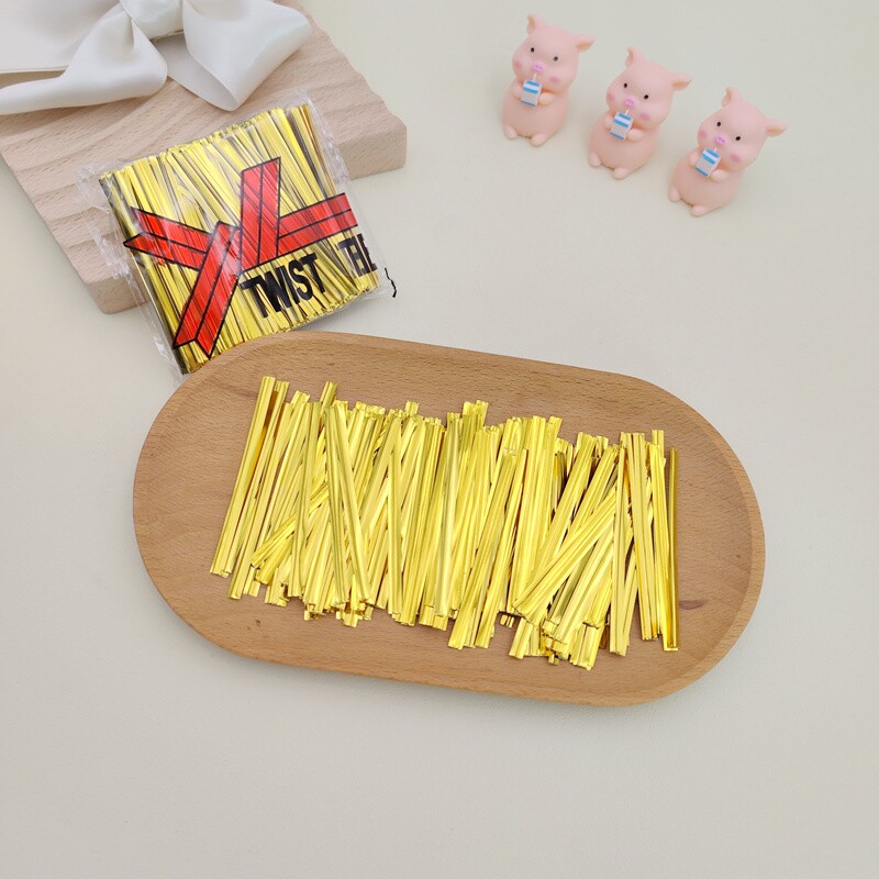 金色扎丝金属扎带捆扎线扎条装饰铁丝绳面包食品礼品包袋封口