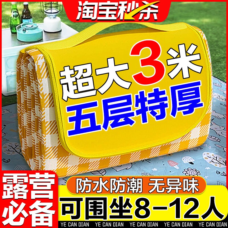 野餐垫防潮垫加厚户外野炊野营沙滩帐篷地垫春游坐垫防水草坪垫子