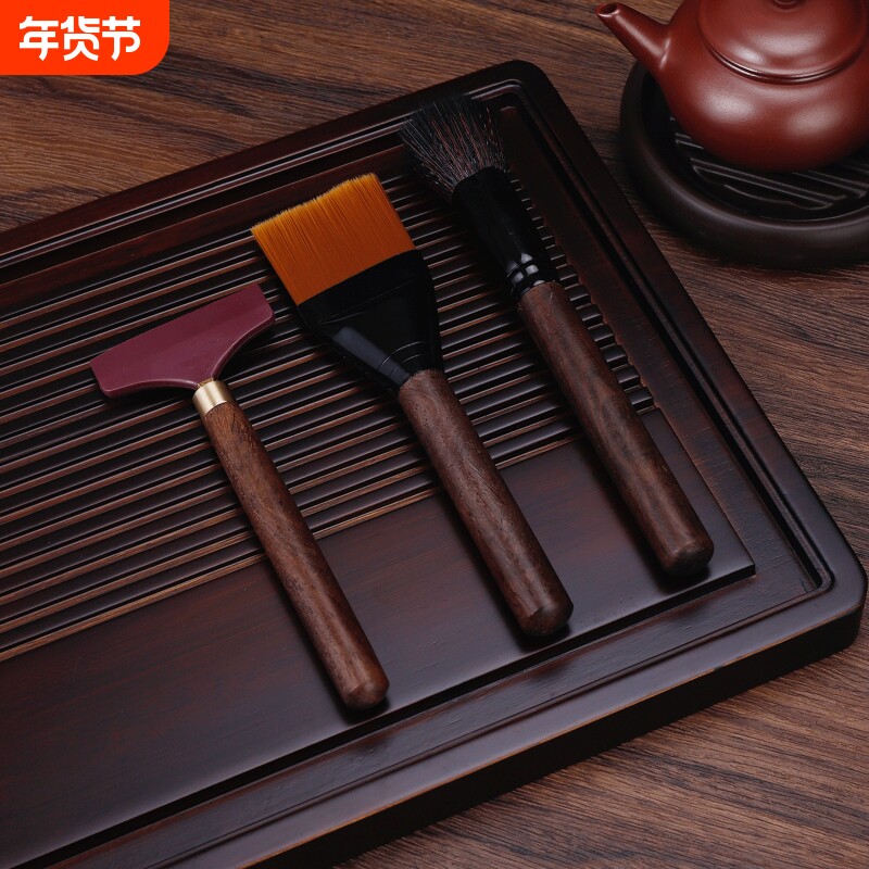 硅胶茶盘刮水刷茶台刮水板茶刷子茶刮茶具配件茶道扫水刷吸水实木