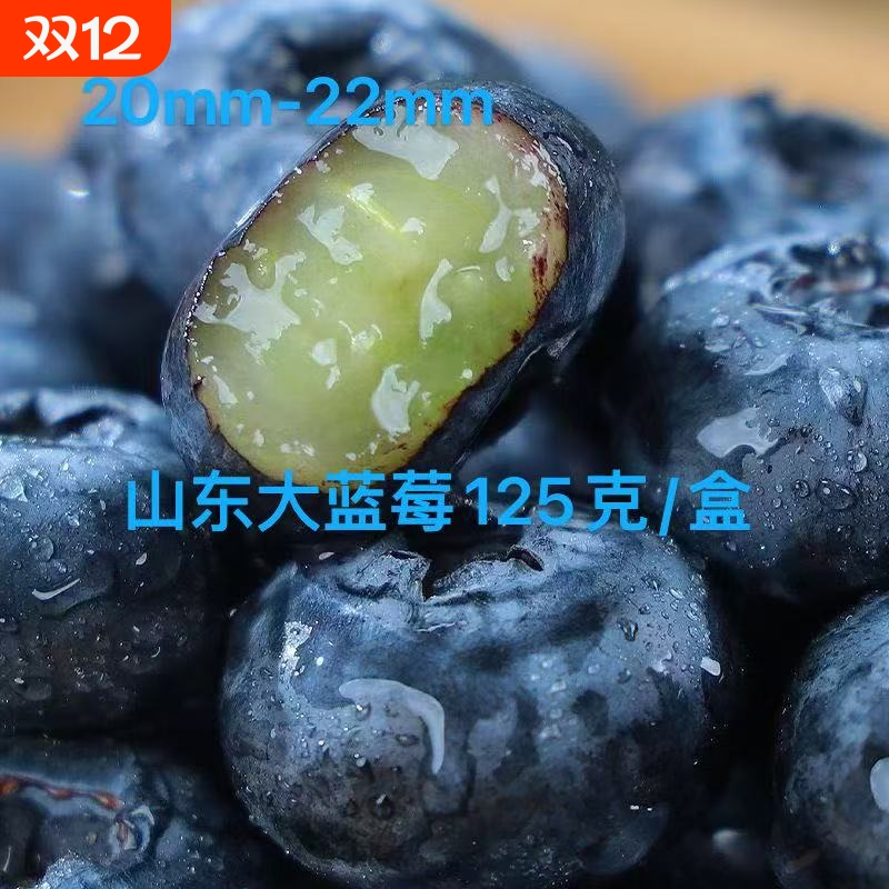蓝莓山东新鲜蓝莓鲜果当季现摘现发孕妇水果宝宝辅食整箱大果好吃