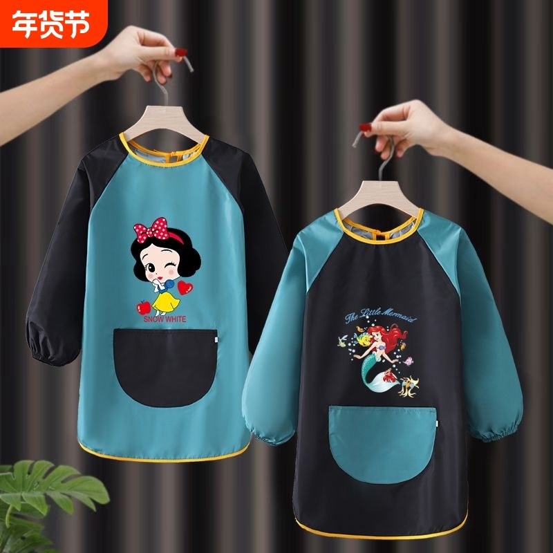 中大儿童长袖罩衣防水印字绘画画衣幼儿园吃饭反穿衣围裙宝宝围兜,童装/婴儿装/亲子装,反穿衣/罩衣,淘宝优惠券,粉丝福利购,淘宝优惠卷