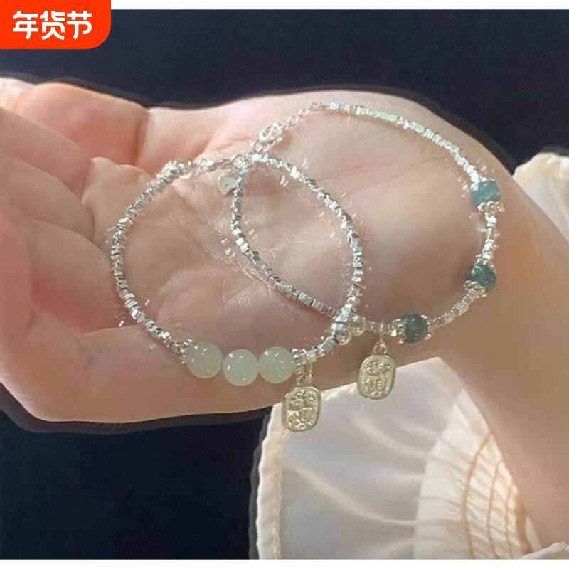 碎银子s925纯银手链女竹节平安招财葫芦新中式礼物送转运925银