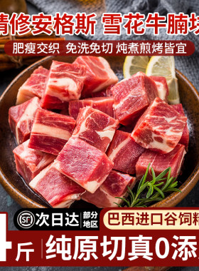 大黄鲜森原切牛腩块谷饲牛肉粒