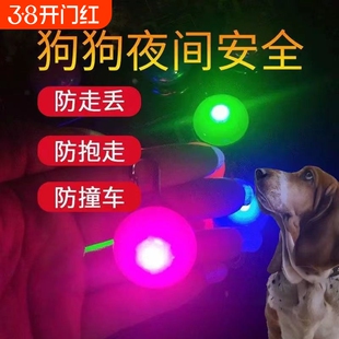 宠物夜行灯发光项圈狗狗夜间遛狗灯吊坠颈圈脖子小狗防走失小型犬