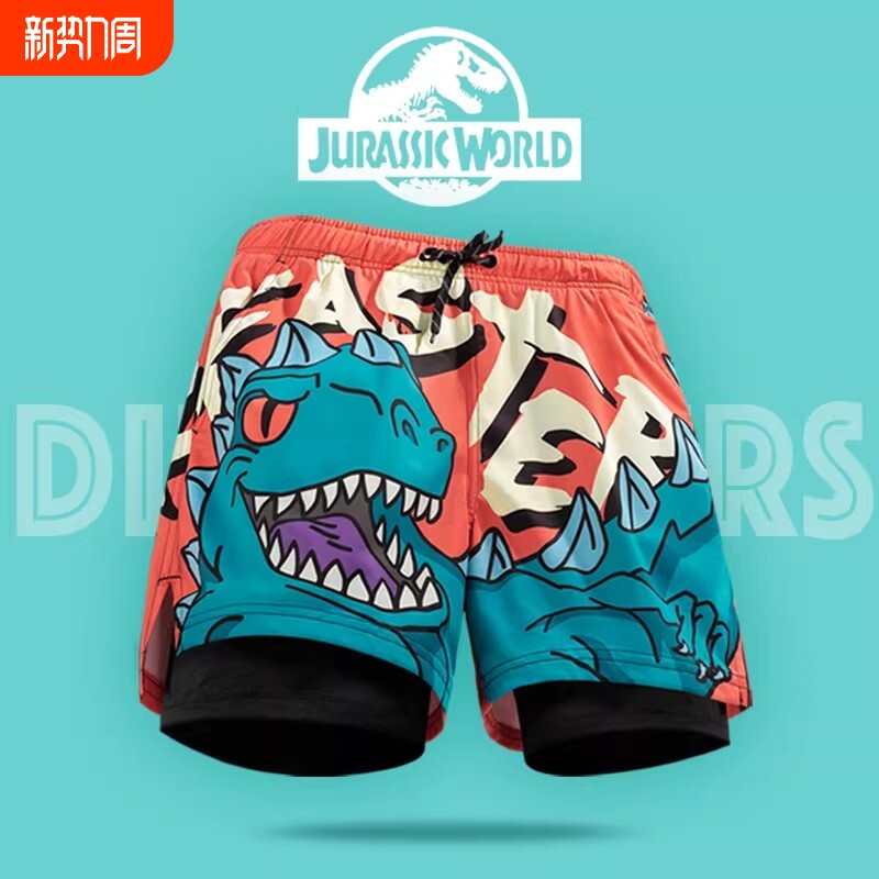 游泳池泳裤男生沙滩裤双层2026夏新款防尴尬短裤水上乐园海边冲浪