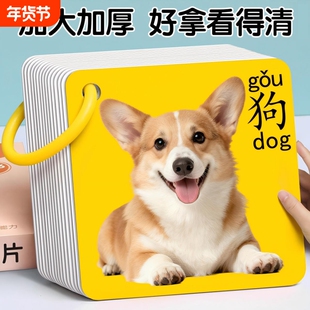 动物认知书婴幼儿启蒙早教书本0-1-2-3岁婴儿绘本宝宝看图识物一岁半两岁儿童学习识字益智玩具大卡认识动物书颜色趣味撕不烂卡片