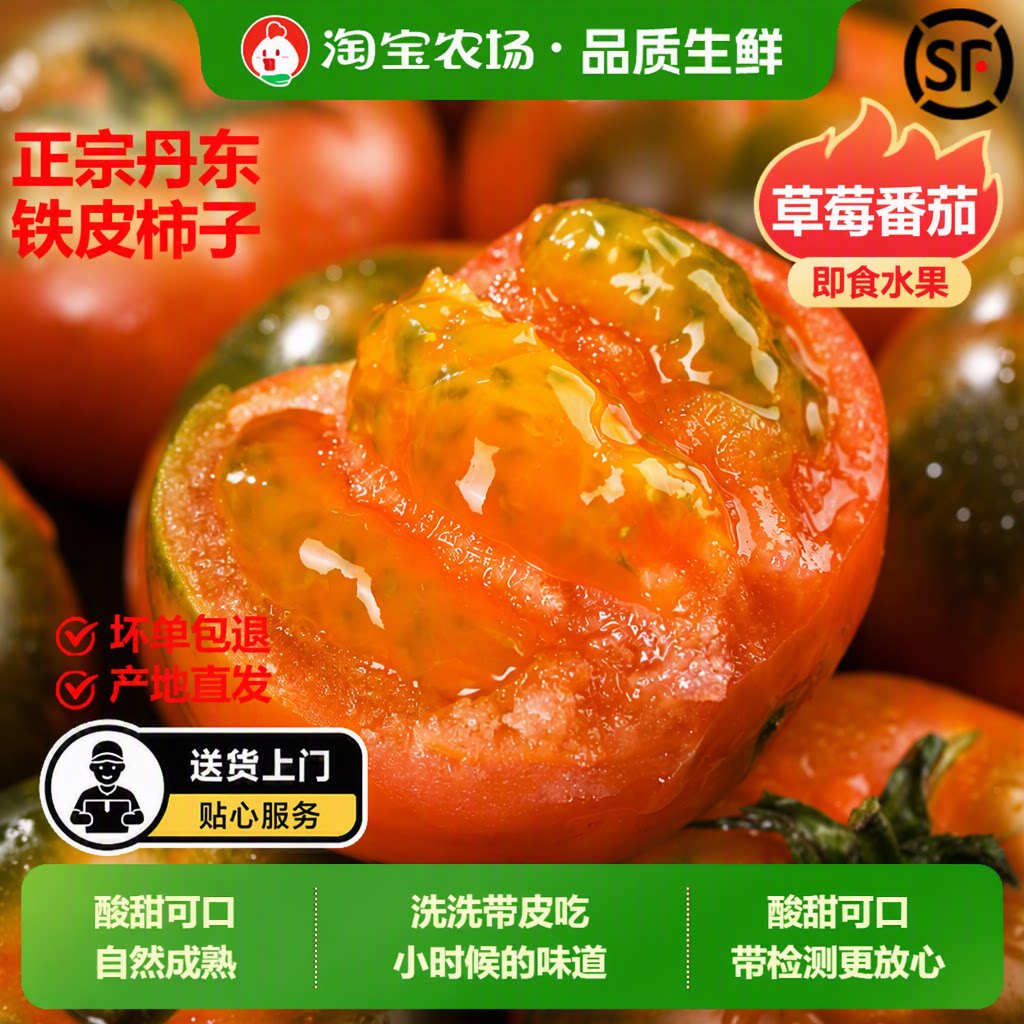 顺丰包邮正宗铁皮草莓柿子新鲜当季西红柿生吃水果东北番茄酸甜口