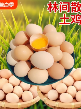 新鲜土鸡蛋农村林间散养笨鸡蛋无抗富硒柴鸡蛋现捡现发营养健康