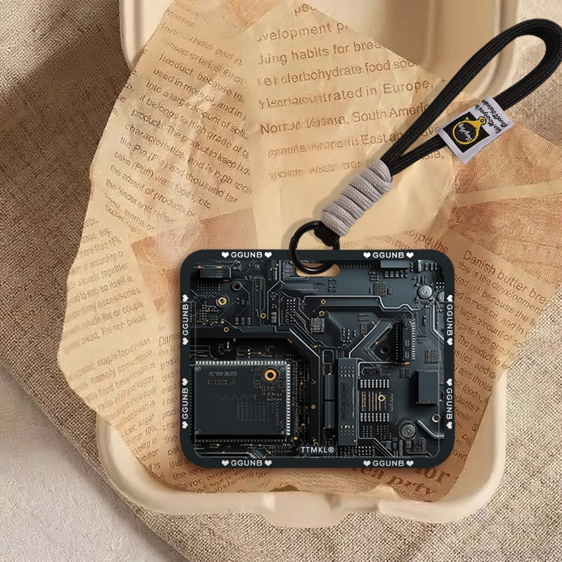 黑色电路芯片NFC感应地铁公交校园卡身份证卡片卡套卡包学生卡公交卡身份证件门禁卡工作证件套