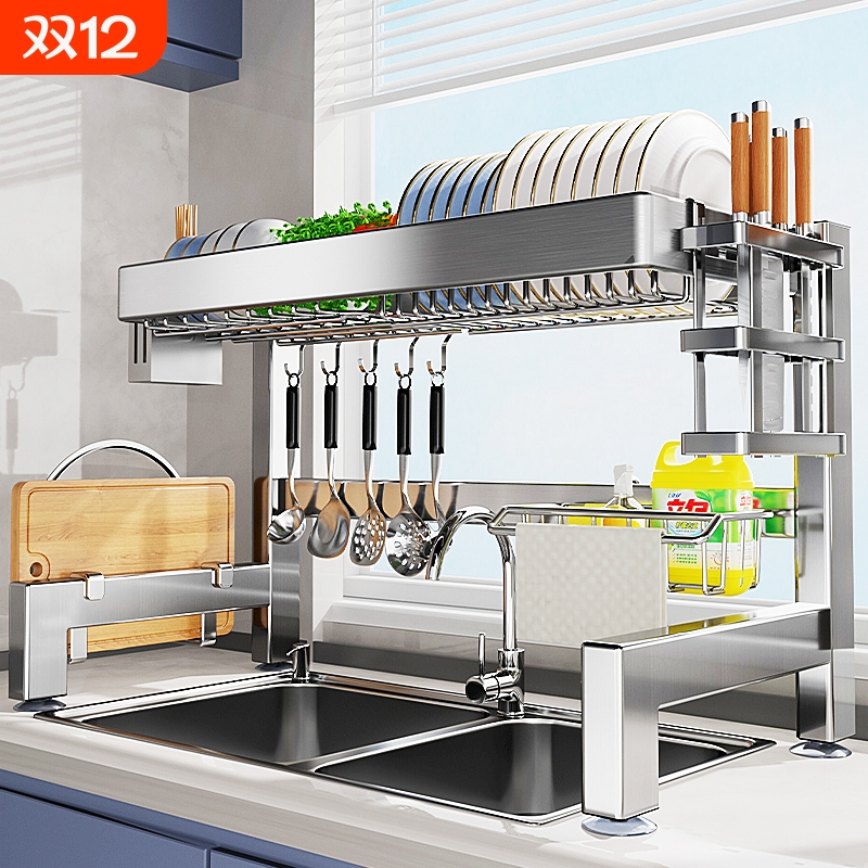 加粗特厚304不锈钢水槽置物架