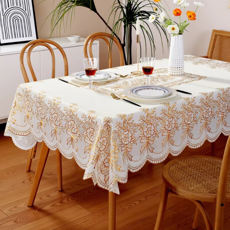 桌布防水防油免洗防烫餐桌布长方形轻奢高级感塑料台布垫茶几桌布