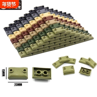 兼容乐高小颗粒积木沙包打仗掩体堡垒战壕二战军事人仔场景阵地