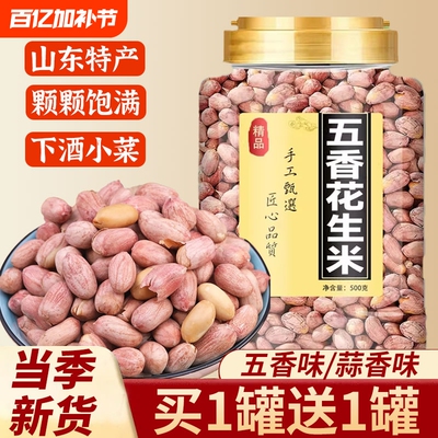 胖正宗山东五香烤花生东莱西特产脱油蒜香来皮下酒菜炒货新鲜新货