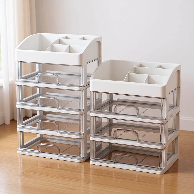 抽屉式桌面收纳盒办公室书桌多层储物柜文件文具宿舍桌上置物架子