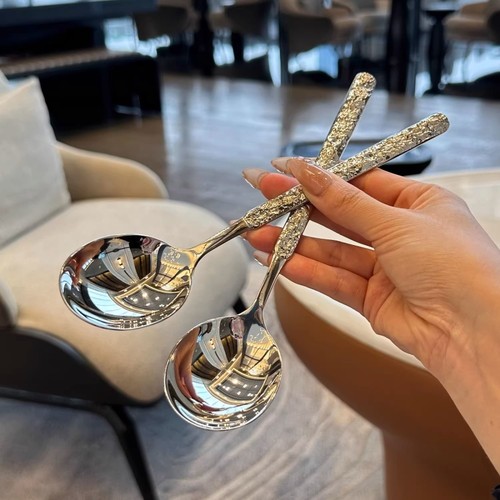 冰裂纹304不锈钢韩式大圆勺子