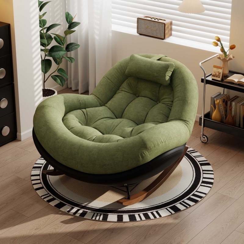 摇椅躺椅阳台休闲单人沙发椅客厅新款懒人沙发蛋壳椅摇摇椅可睡