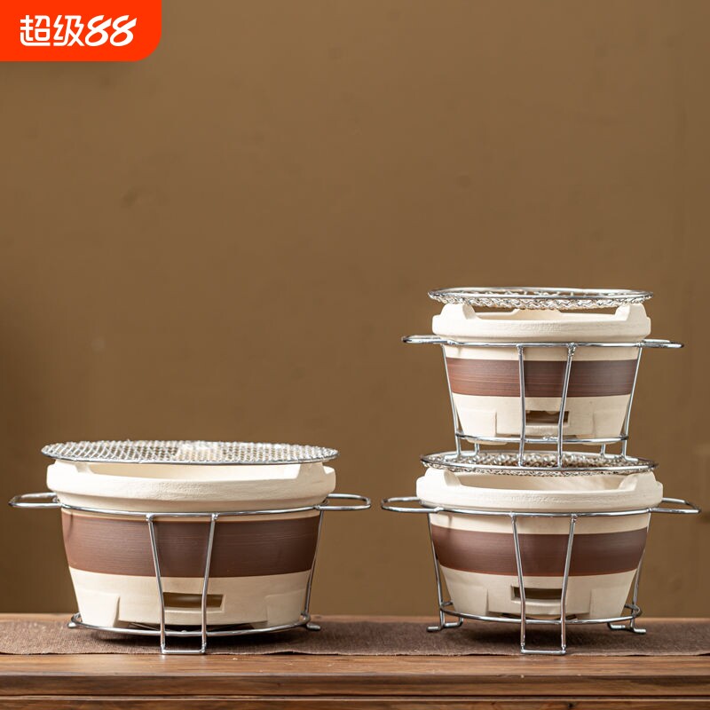 碳炉围炉煮茶家用室内老式炭炉打边炉泥烧烤炉陶土煮茶炉红泥木炭