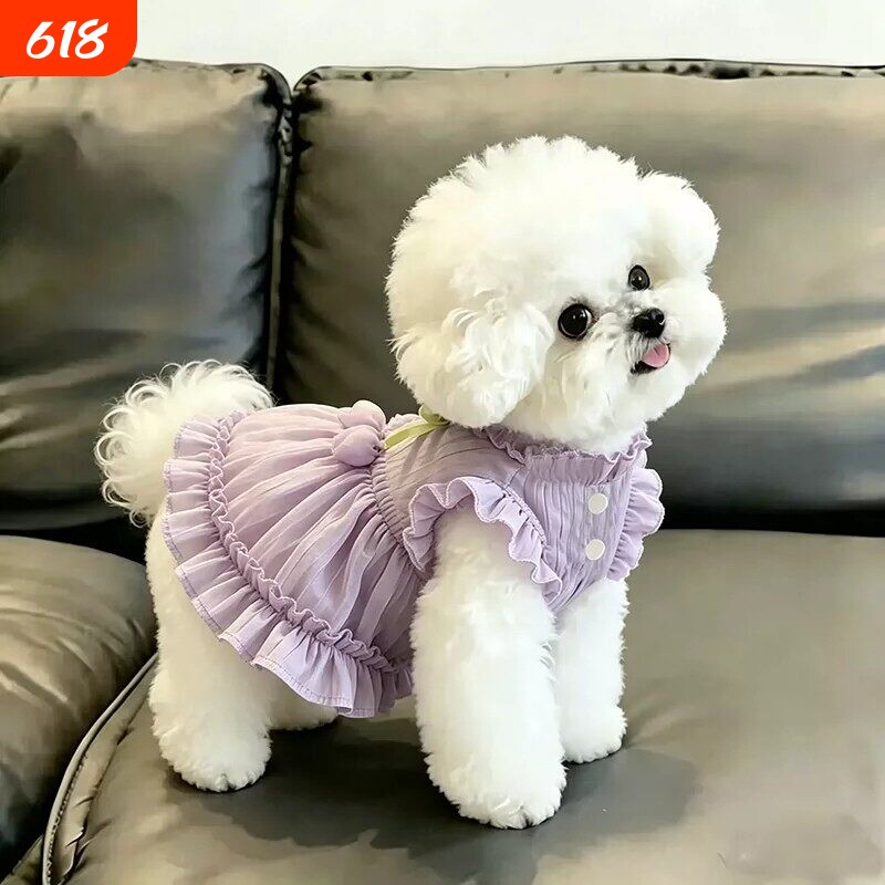 春夏季宠物服饰透气清凉蓬蓬裙狗狗猫咪洋装小型犬泰迪比熊衣服