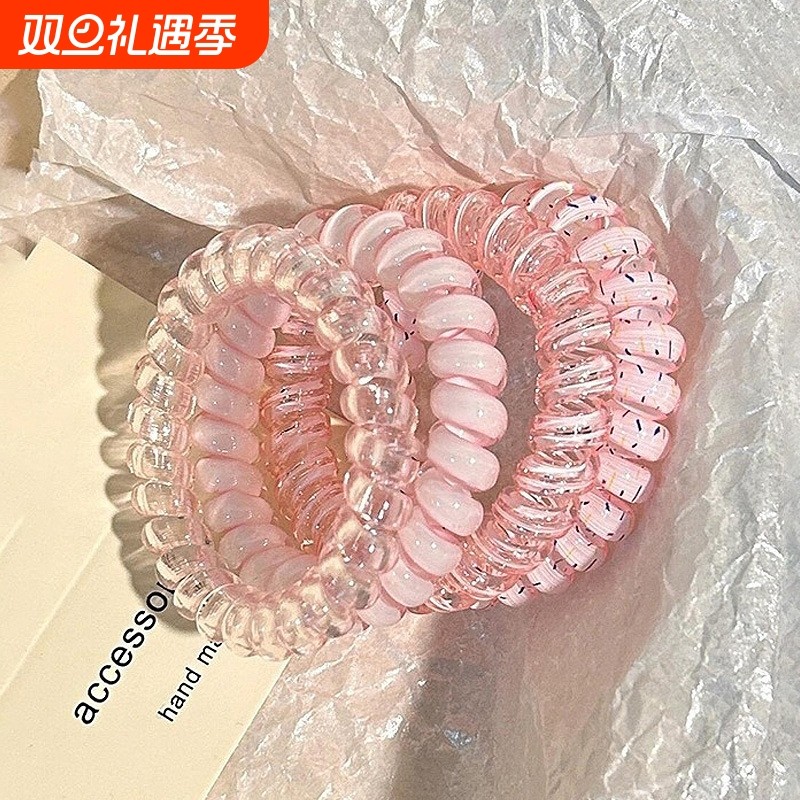 T发圈/电话线B1pf0-少女电话线发圈百搭发绳简约头绳扎头发圈