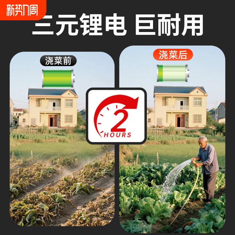 无线充电式抽水泵浇菜农用灌溉水泵菜地锂电大功率浇水浇地神器