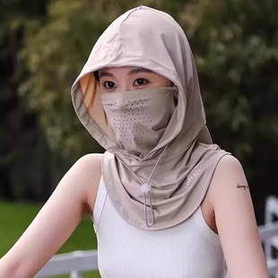 防晒面罩夏季 女遮阳帽全面罩脸冰丝透气2026防紫外线开车护颈骑行