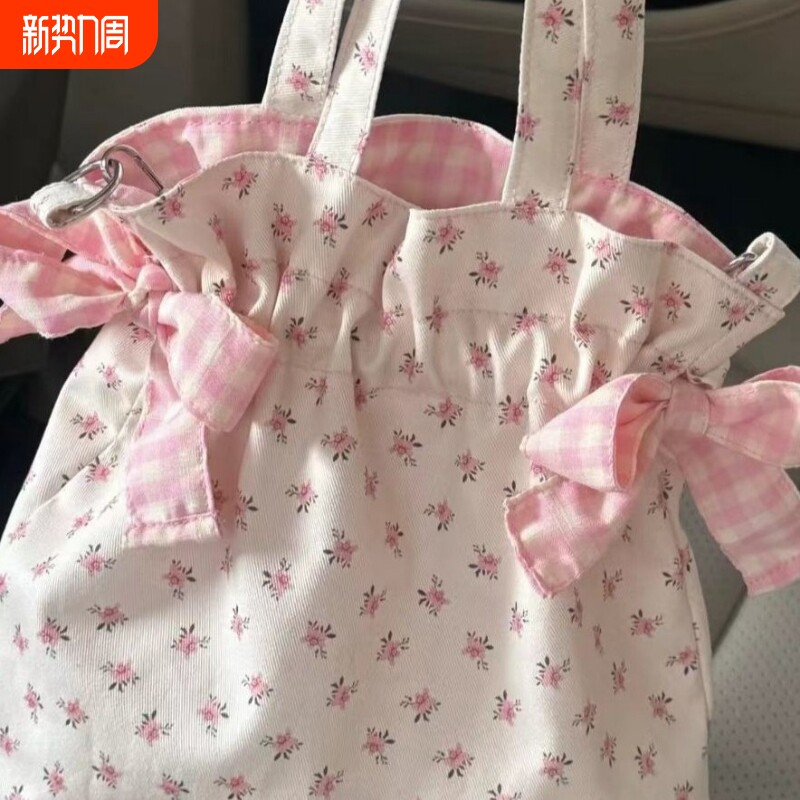 新款碎花手提斜挎包百搭单肩包大容量通勤收纳包手机包夏日小包女