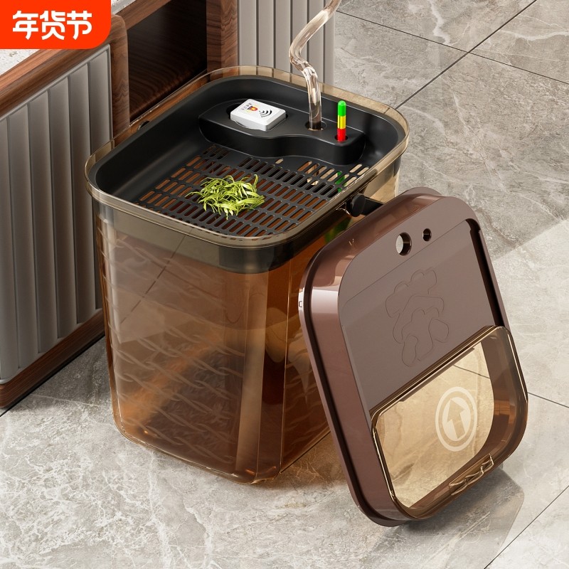透明茶桶茶渣桶茶水桶茶台废水桶茶叶过滤茶盘排水桶茶具配件泡茶