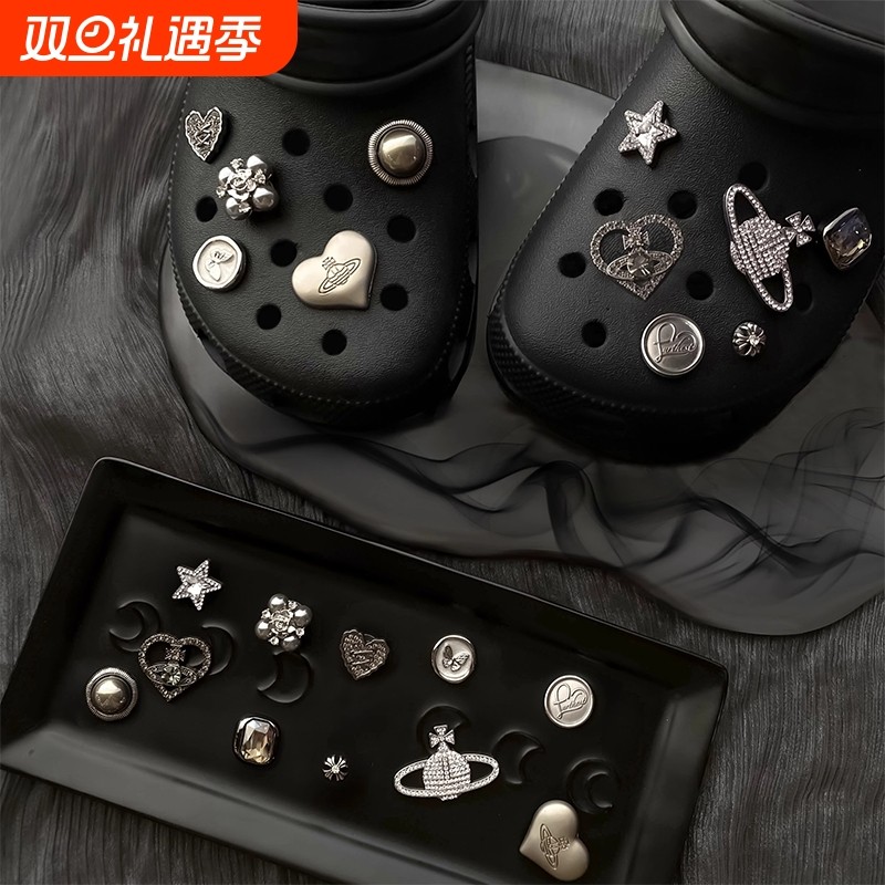 土星小红书同款高级感金属卡骆驰洞洞鞋配饰鞋花diy鞋扣蝴蝶