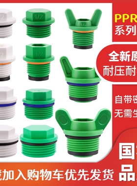 PPR内丝堵头加厚带皮圈水管堵帽4分6分1寸水管堵塞试压闷头管配件